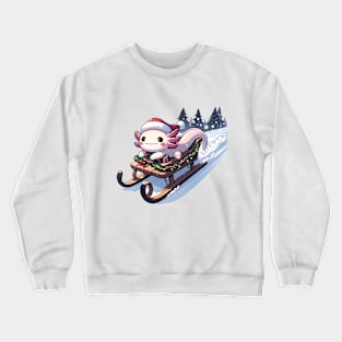 Axolotl Christmas Sleigh Crewneck Sweatshirt